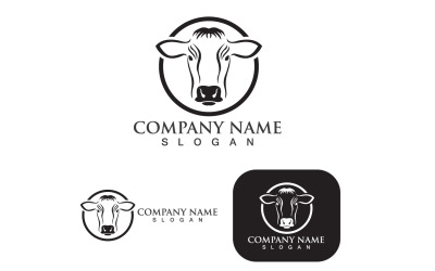 Cow Head Animal  Logo Vector Template V2