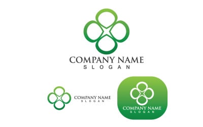 Feuille Trèfle Vert Nature Logo Simple V5