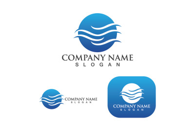 Water Wave Beach Blue Logo And Symbol V2