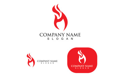 Fire Red Hot Logo Flame Art V4