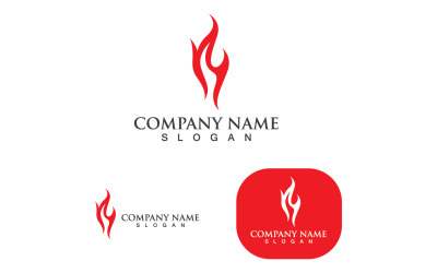 Fire Red Hot Logo Flame Art V5