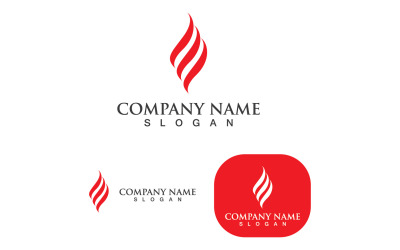 Fire Red Hot Logo Flame Art V7