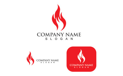 Fuego rojo caliente Logo llama arte V1