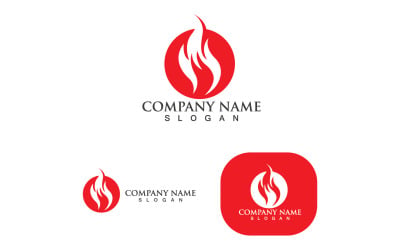 Fuego rojo caliente logotipo llama arte V10