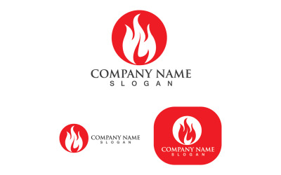 Fuego rojo caliente logotipo llama arte V11