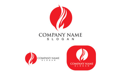 Fuego rojo caliente logotipo llama arte V15