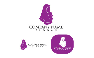 Hijab kvinna logotyp och symbol V5