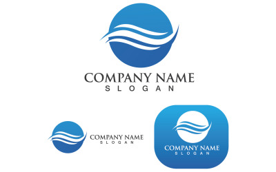Ola Playa Agua Logotipo Y Símbolo Naturaleza V6