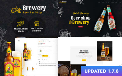 Brewery - Beer Bar, Drinks &amp;amp; Pub PrestaShop Адаптивная тема