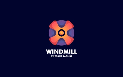Buntes Logo-Design mit Windmühlenverlauf