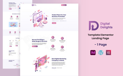 Digital Delights – Шаблон Elementor Digital Services, готовий до використання