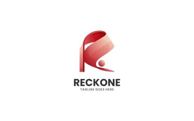 Estilo do logotipo de cor gradiente letra R