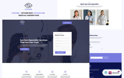 EyeCare - Elementor-Vorlage für Augenpflegedienste