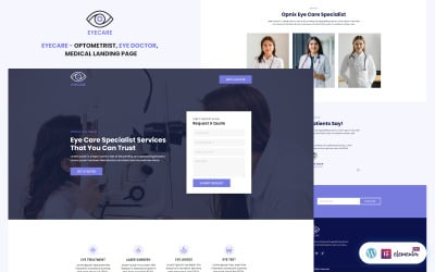EyeCare – Szemápolási szolgáltatások Elementor sablon