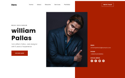 Hero. Personal Portfolio Template