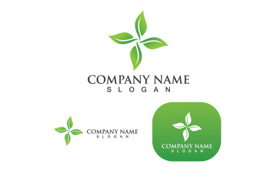 Leaf Green Nature Flower Decoration Logo V8