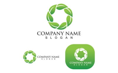 Leaf Green Nature Flower Decoration Logo V9