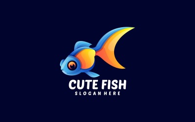 Logo coloré dégradé de poisson mignon