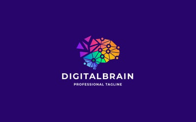 Pro Digital Brain Logo Template