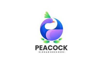 Beauty Peacock Gradient Colorful Logo