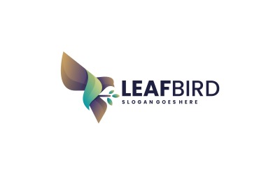 Blatt-Vogel-Steigungs-Logo-Design