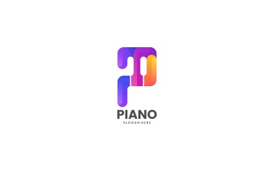 Bokstaven P - Piano Gradient färgglad logotyp