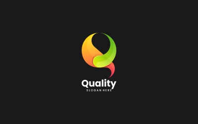Bokstaven Q färggradient logotypdesign