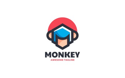 Design de logotipo de mascote de macaco