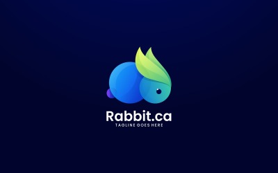 Design del logo a colori sfumati di coniglio