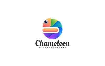 Diseño de logotipo colorido camaleón