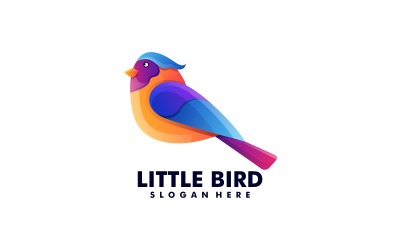 Estilo de logotipo colorido gradiente de passarinho