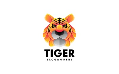 Estilo de logotipo colorido gradiente de tigre