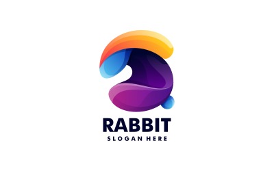 Estilo de logotipo degradado de color de conejo