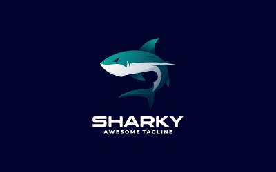 Estilo de logotipo degradado de color de tiburón