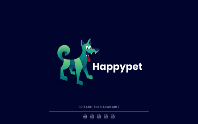 Estilo de logotipo degradado de mascota feliz