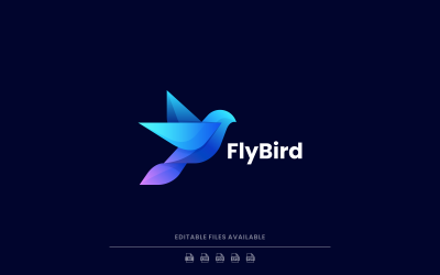 Fly Bird Gradient Logo Style