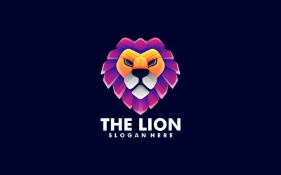Lion Head Color Gradient Logo Style