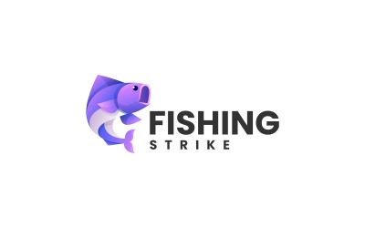 Logo de dégradé de couleur de poisson vectoriel