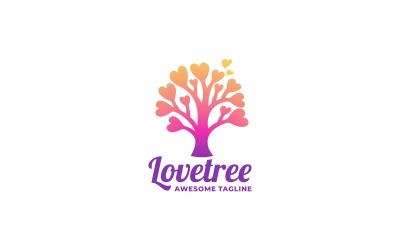 Love Tree Gradient Colorful Logo