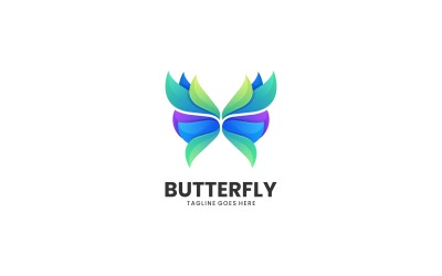 Modello di logo colorato farfalla vettoriale