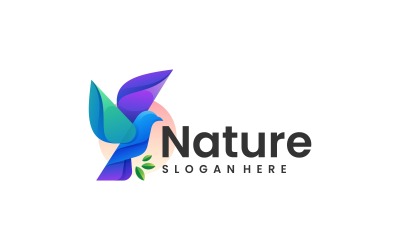Nature Bird Gradient Colorful Logo Template
