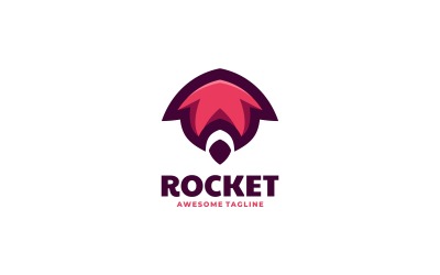 Стиль логотипу Rocket Simple Mascot