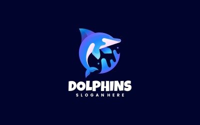 Style de logo dégradé de dauphins