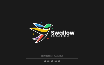 Swallow Color Mascot Logo