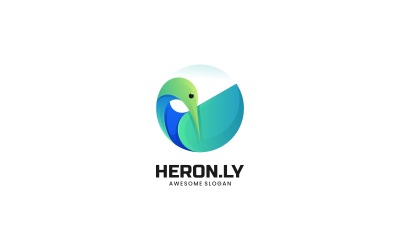 Circle Heron Gradient Logo Style