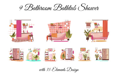 9 Baño Bañera Ducha +35 Elementos Diseño