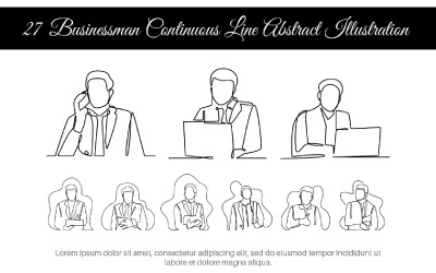 27 Businessman Continuous Line Abstract Illustration
