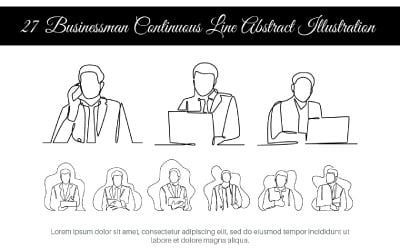 27 Illustration abstraite de ligne continue d&amp;#39;homme d&amp;#39;affaires