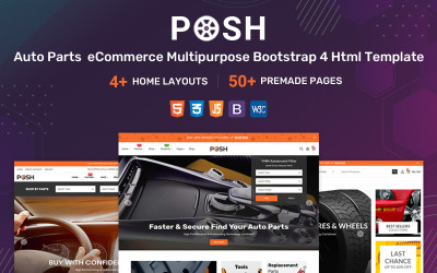 POSH | Kostenlose Mehrzweck-E-Commerce-Html-Vorlage für Autoteile