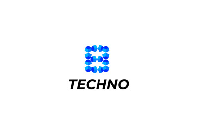 Abstract Modern Blue Tech Design Logo
